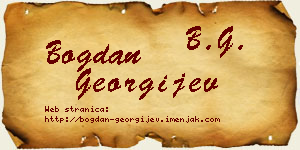 Bogdan Georgijev vizit kartica